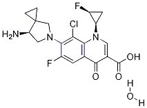 3-Quinolinecarboxylic acid, 7-[(7S)-7-aMino-5-azaspiro[2.4]hept-5-yl]-8-chloro-6-fluoro-1-[(1R,2S)-2-fluorocyclopropyl]-1,4-dihydro-4-oxo-, hydrate CAS#: 163253-37-0