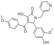 3-hydroxy-5-(4-hydroxy-3-methoxyphenyl)-4-(4-methoxybenzoyl)-1-(3-pyridinylmethyl)-1,5-dihydro-2H-pyrrol-2-one CAS#: 370576-65-1