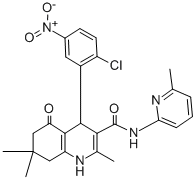 4-{2-chloro-5-nitrophenyl}-2,7,7-trimethyl-N-(6-methyl-2-pyridinyl)-5-oxo-1,4,5,6,7,8-hexahydro-3-quinolinecarboxamide CAS#: 354794-05-1