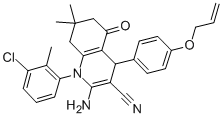 4-[4-(allyloxy)phenyl]-2-amino-1-(3-chloro-2-methylphenyl)-7,7-dimethyl-5-oxo-1,4,5,6,7,8-hexahydro-3-quinolinecarbonitrile CAS#: 353469-66-6