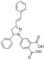 4-[5-PHENYL-3-(2-PHENYLVINYL)-4,5-DIHYDRO-1H-PYRAZOL-1-YL]PHTHALIC ACID CAS#: 165051-67-2