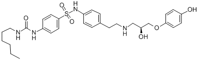 4-[[(HEXYLAMINO)CARBONYL]AMINO]-N-[4-[2-[[(2S)-2-HYDROXY-3-(4-HYDROXYPHENOXY)PROPYL]AMINO]ETHYL]PHENYL]-BENZENESULFONAMIDE CAS#: 159182-43-1