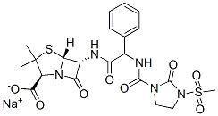 4-Thia-1-azabicyclo[3.2.0]heptane-2-carboxylic acid, 3,3-dimethyl-6-[[[[[3-(methylsulfonyl)-2-oxo-1-imidazolidinyl]carbonyl]amino]phenylacetyl]amino]-7-oxo-, monosodium salt, [2S-[2alpha,5alpha,6beta(S*)]]- CAS#: 42057-22-7