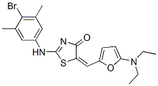 4(5H)-Thiazolone,  2-[(4-bromo-3,5-dimethylphenyl)amino]-5-[[5-(diethylamino)-2-furanyl]methylene]- CAS#: 359594-13-1