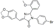 4H-Imidazol-4-one, 5-(1,3-benzodioxol-5-ylmethylene)-3-(4-bromophenyl)-3,5-dihydro-2-(2-methoxyphenyl)- CAS#: 370081-82-6