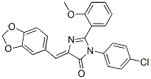 4H-Imidazol-4-one, 5-(1,3-benzodioxol-5-ylmethylene)-3-(4-chlorophenyl)-3,5-dihydro-2-(2-methoxyphenyl)- CAS#: 370079-11-1