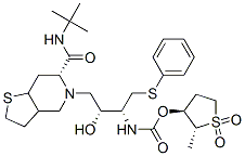 5-[3(R)-[[(2(R)-trans-Methyl-1,1-dioxotetrahydro-3(S)-thienyloxy)carbo nyl]amino]-4-(phenylthio)-2(R)-hydroxybutyl]-N-(1,1-dimethylethyl)octa hydrothieno[3,2-c]pyridine-6(R)-carboxamide CAS#: 169273-55-6