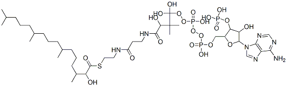 [5-(6-aminopurin-9-yl)-4-hydroxy-2-[[hydroxy-[hydroxy-[3-hydroxy-3-[2-[2-(2-hydroxy-3,7,11,15-tetramethyl-hexadecanoyl)sulfanylethylcarbamoyl]ethylcarbamoyl]-2,2-dimethyl-propoxy]-phosphoryl]oxy-phosphoryl]oxymethyl]oxolan-3-yl]oxyphosphonic acid CAS#: 172787-73-4