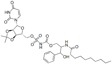 5'-O-(((2-decanoyl-amino-3-hydroxy-3-phenylpropyloxycarbonyl)amino)sulfonyl)-2',3'-O-isopropylideneuridine CAS#: 149992-49-4