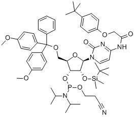 5'-O-(4,4-Dimethoxytrityl)-2'-O-[(tert-butyl)dimethylsilyl]-N-[[4-(tert-butyl)phenoxy]acetyl]cytidine-3'-(2-cyanoethyl-N,N-diisopropyl)phosphoramidite CAS#: 149989-66-2