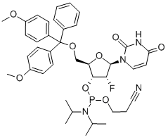 5'-O-(4,4-Dimethoxytrityl)-2'-deoxy-2'-fluorouridine-3'-(2-cyanoethyl-N,N-diisopropyl)phosphoramidite CAS#: 146954-75-8