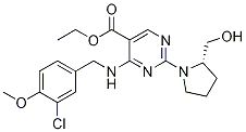5-PyriMidinecarboxylic acid,4-[[(3-chloro-4-Methoxyphenyl)Methyl]aMino]-2-[(2S)-2-(hydroxyMethyl)-1-pyrrolidinyl]-, ethyl ester CAS#: 330785-83-6