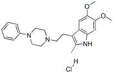 5,6-dimethoxy-2-methyl-3-[2-(4-phenyl-1-piperazinyl)ethyl]-1H-indole hydrochloride CAS#: 40523-01-1