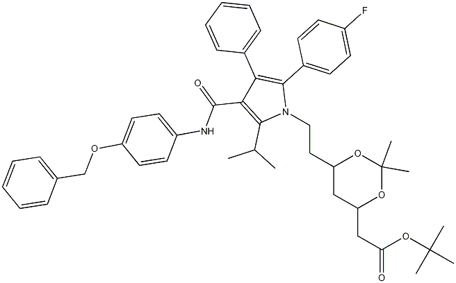 (6-{2-[3-(4-Benzyloxy-phenylcarbamoyl)-5-(4-fluoro-phenyl)-2-isopropyl-4-phenyl-pyrrol-1-yl]-ethyl}-2,2-dimethyl-[1,3]-dioxane-4-yl)-acetic Acid, tert-Butyl Ester CAS#: 163217-68-3