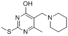 6-METHYL-2-METHYLSULFANYL-5-PIPERIDIN-1-YLMETHYL-PYRIMIDIN-4-OL CAS#: 343218-96-2
