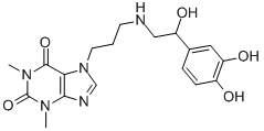 7-[3-[[2-(3,4-Dihydroxyphenyl)-2-hydroxyethyl]amino]propyl]theophyline CAS#: 41760-38-7