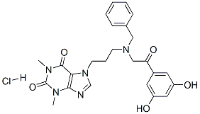7-[3-[[2-(3,5-dihydroxyphenyl)-2-oxoethyl](phenylmethyl)amino]propyl]-3,7-dihydro-1,3-dimethyl-1H-purine-2,6-dione monohydrochloride CAS#: 40254-73-7
