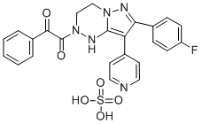 7-(4-FLUOROPHENYL)-1,2,3,4-TETRAHYDRO-2-(OXOPHENYLACETYL)-8-(4-PYRIDINYL)-PYRAZOLO[5,1-C][1,2,4]TRIAZINE SULFATE CAS#: 158876-66-5