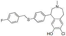 7-chloro-8-hydroxy-1-(4'-(4-fluorobenzyl)thiophenyl)-3-methyl-2,3,4,5-tetrahydro-1H-3-benzazepine CAS#: 154540-50-8