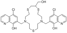 7,7'-[[2-(HYDROXYMETHYL)-1,4,10-TRITHIA-7,13-DIAZACYCLOPENTADECANE-7,13-DIYL]BIS(METHYLENE)]BIS[5-CHLORO-8-QUINOLINOL] CAS#: 343372-31-6