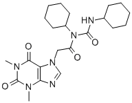 7H-Purine-7-acetamide, 1,2,3,6-tetrahydro-N-cyclohexyl-N-((cyclohexyla mino)carbonyl)-1,3-dimethyl-2,6-dioxo- CAS#: 169563-65-9