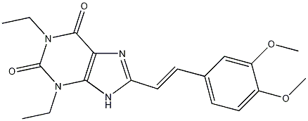 8-[(1E)-2-(3,4-Dimethoxyphenyl)ethenyl]-1,3-diethyl-3,9-dihydro-1H-purine-2,6-dione CAS#: 155270-98-7