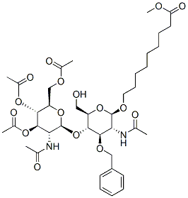 8-Methoxycarbonyloctyl2-acetamido-4-O-(2-acetamido-3,4,6-tri-O-acetyl-2-deoxy-b-D-glucopyranosyl)-3-O-benzyl-2-deoxy-b-D-glucopyranoside CAS#: 359436-87-6