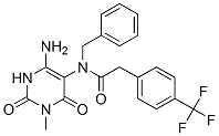 Benzeneacetamide, N-(4-amino-1,2,3,6-tetrahydro-1-methyl-2,6-dioxo-5-pyrimidinyl)-N-(phenylmethyl)-4-(trifluoromethyl)- CAS#: 167299-15-2