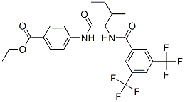 Benzoic acid, 4-[[2-[[3,5-bis(trifluoromethyl)benzoyl]amino]-3-methyl-1-oxopentyl]amino]-, ethyl ester (9CI) CAS#: 334830-41-0