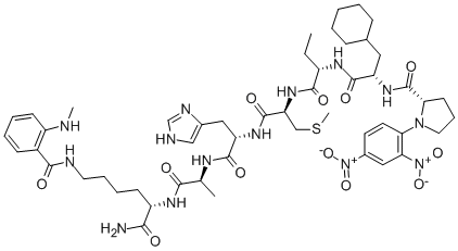 DNP-PRO-BETA-CYCLOHEXYL-ALA-ABU-CYS(ME)-HIS-ALA-LYS(N-ME-ABZ)-NH2 CAS#: 150956-93-7