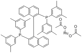 Diacetato{(S)-(-)-2,2'-bis[di(3,5-xylyl)phosphino]-1,1'-binaphthyl}ruthenium(II) CAS#: 374067-49-9