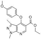 ETHYL 4-(4-METHOXYPHENOXY)-1,3-DIMETHYL-1H-PYRAZOLO[3,4-B]PYRIDINE-5-CARBOXYLATE CAS#: 174842-34-3