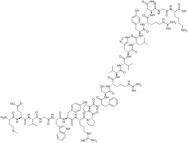 H-MET-GLU-VAL-GLY-TRP-TYR-ARG-PRO-PRO-PHE-SER-ARG-VAL-VAL-HIS-LEU-TYR-ARG-ASN-GLY-LYS-OH CAS#: 163158-19-8