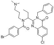 N-[1-(3-Benzyl-7-chloro-4-oxo-3,4-dihydro-quinazolin-2-yl)-propyl]-4-bromo-N-(3-dimethylamino-propyl)-benzamide CAS#: 336115-72-1