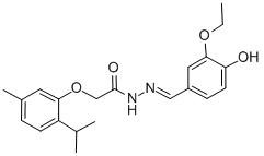 N'-(3-ethoxy-4-hydroxybenzylidene)-2-(2-isopropyl-5-methylphenoxy)acetohydrazide CAS#: 382166-46-3