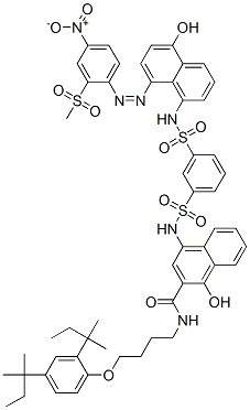 N-[4-[2,4-Bis(1,1-dimethylpropyl)phenoxy]butyl]-1-hydroxy-4-[[[3-[[[5-hydroxy-8-[[2-(methylsulfonyl)-4-nitrophenyl]azo]-1-naphthalenyl]amino]sulfonyl]phenyl]sulfonyl]amino]-2-naphthalenecarboxamide CAS#: 42905-20-4