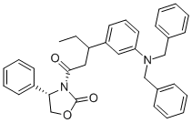 [R-(R*,S*)]-3-[3-[3-[Bis(phenylmethyl)amino]phenyl]-1-oxopentyl]-4-phenyl-2-oxazolidinone CAS#: 174590-40-0