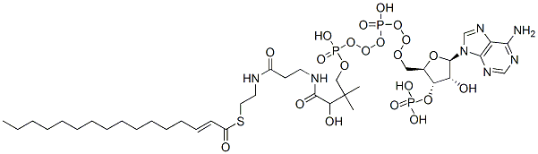 S-[2-[3-[[4-[[[(2R,3S,4R,5R)-5-(6-aminopurin-9-yl)-4-hydroxy-3-phosphonooxyoxolan-2-yl]methoxy-hydroxyphosphoryl]oxy-hydroxyphosphoryl]oxy-2-hydroxy-3,3-dimethylbutanoyl]amino]propanoylamino]ethyl] (E)-hexadec-2-enethioate CAS#: 4460-95-1