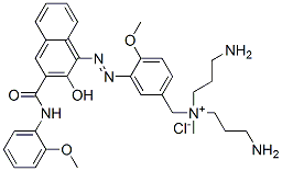 bis(3-aminopropyl)[3-[[2-hydroxy-3-[[(2-methoxyphenyl)amino]carbonyl]-1-naphthyl]azo]-4-methoxybenzyl]methylammonium chloride CAS#: 40948-95-6