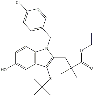 ethyl 3-(3-(tert-butylthio)-1-(4-chlorobenzyl)-5-hydroxy-1H-indol-2-yl)-2,2-dimethylpropanoate CAS#: 154325-77-6
