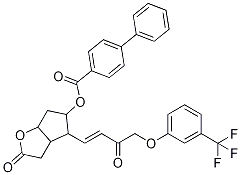 rel-[1,1'-Biphenyl]-4-carboxylic acid (3aR,4R,5R,6aS)-hexahydro-2-oxo-4-[(1E)-3-oxo-4-[3-(trifluoromethyl)phenoxy]-1-buten-1-yl]-2H-cyclopenta[b]furan-5-yl ester CAS#: 40695-33-8