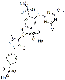 trisodium 2-[(4-chloro-6-methoxy-1,3,5-triazin-2-yl)amino]-5-[[4,5-dihydro-3-methyl-5-oxo-1-(4-sulphonatophenyl)-1H-pyrazol-4-yl]azo]benzene-1,4-disulphonate CAS#: 41973-82-4