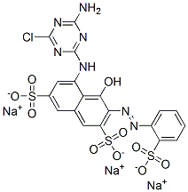 trisodium 5-[(4-amino-6-chloro-1,3,5-triazin-2-yl)amino]-4-hydroxy-3-[(2-sulphonatophenyl)azo]naphthalene-2,7-disulphonate CAS#: 41423-92-1