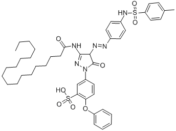 1-(3-SULFO-4-PHENOXY-PHENYL)-3-OCTADECANAMIDO-4-[(4-TOLYSULFONAMIDO)-PHENYLAZO]-5-PYRAZOLINE-5-ONE CAS#: 55695-83-5