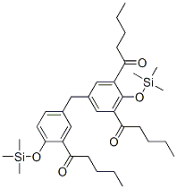 1,1'-[5-[[3-(1-Oxopentyl)-4-[(trimethylsilyl)oxy]phenyl]methyl]-2-[(trimethylsilyl)oxy]-1,3-phenylene]bis(1-pentanone) CAS#: 55724-90-8