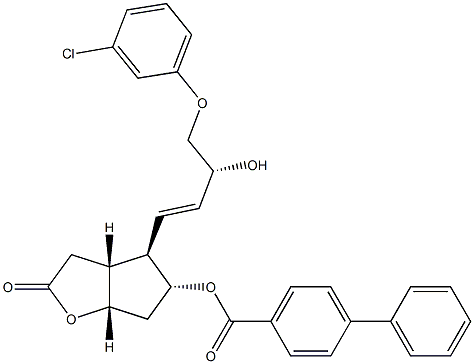 [1,1'-Biphenyl]-4-carboxylic acid, 4-[4-(3-chlorophenoxy)-3-hydroxy-1-butenyl]hexahydro-2-oxo-2H-cyclop enta[b]furan-5-yl ester, [3aR-[3aa,4a(1E,3R*),5b,6aa]] CAS#: 54713-44-9