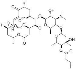 (12S,13S)-9-Deoxy-12,13-epoxy-12,13-dihydro-9-oxoleucomycin V 3-acetate 4''-butanoate CAS#: 58880-24-3