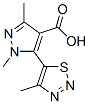 1,3-DIMETHYL-5-(4-METHYL-1,2,3-THIADIAZOL-5-YL)-1H-PYRAZOLE-4-CARBOXYLIC ACID,90%+ CAS#: 499770-70-6