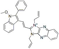 1,3-Diallyl-2-[2-(1-methoxy-2-phenyl-1H-indole-3-yl)ethenyl]-1H-imidazo[4,5-b]quinoxaline-3-ium CAS#: 47798-67-4