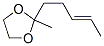 1,3-Dioxolane, 2-methyl-2-(3-pentenyl)- (7CI,8CI,9CI) CAS#: 6539-85-1